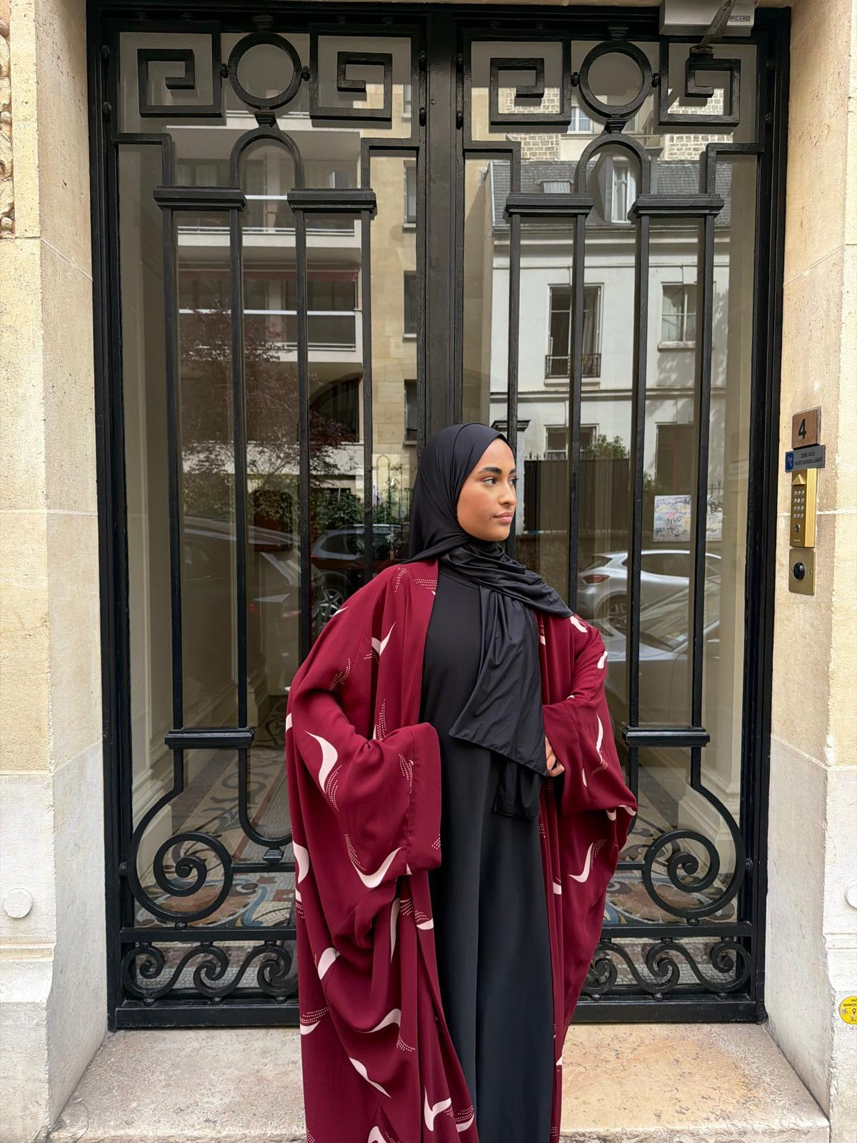 Kimono bordeau réversible