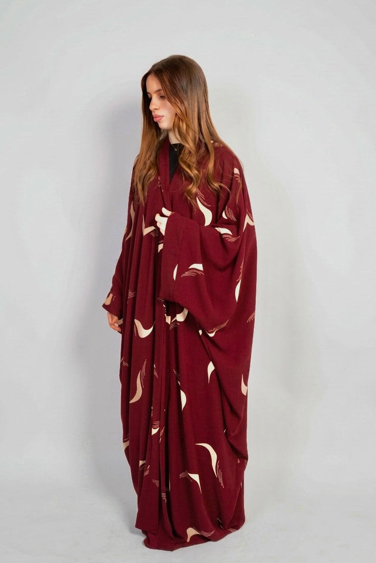 Kimono bordeau réversible