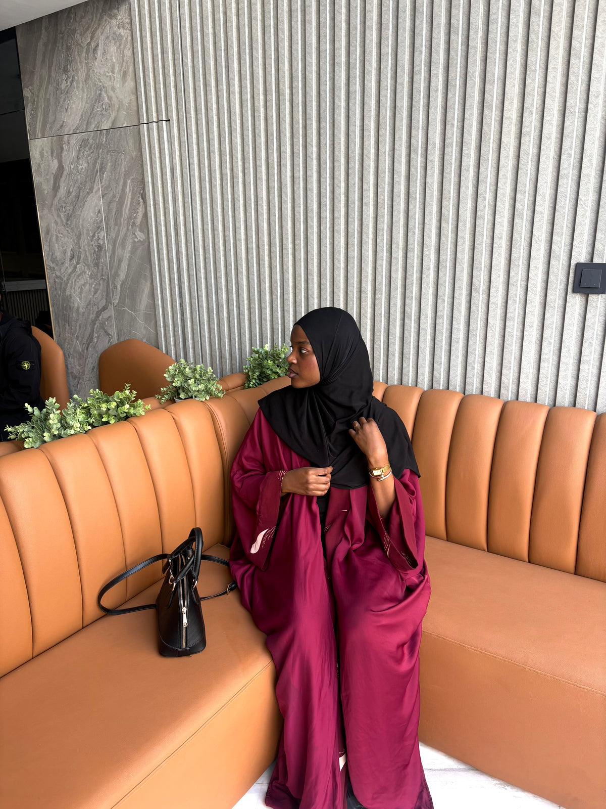 Kimono bordeaux réversible pour femme voilée et musulmane