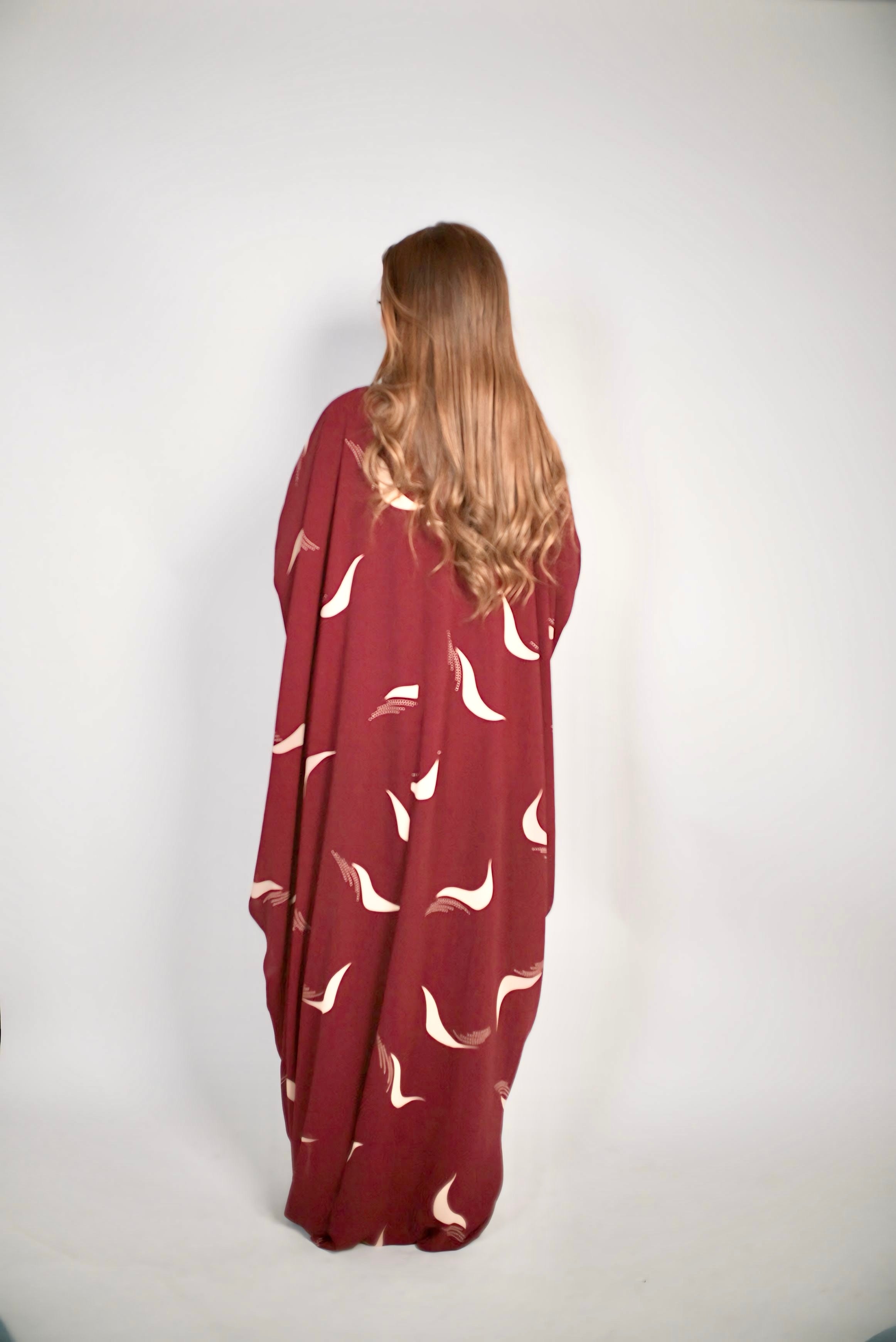 Kimono bordeau réversible
