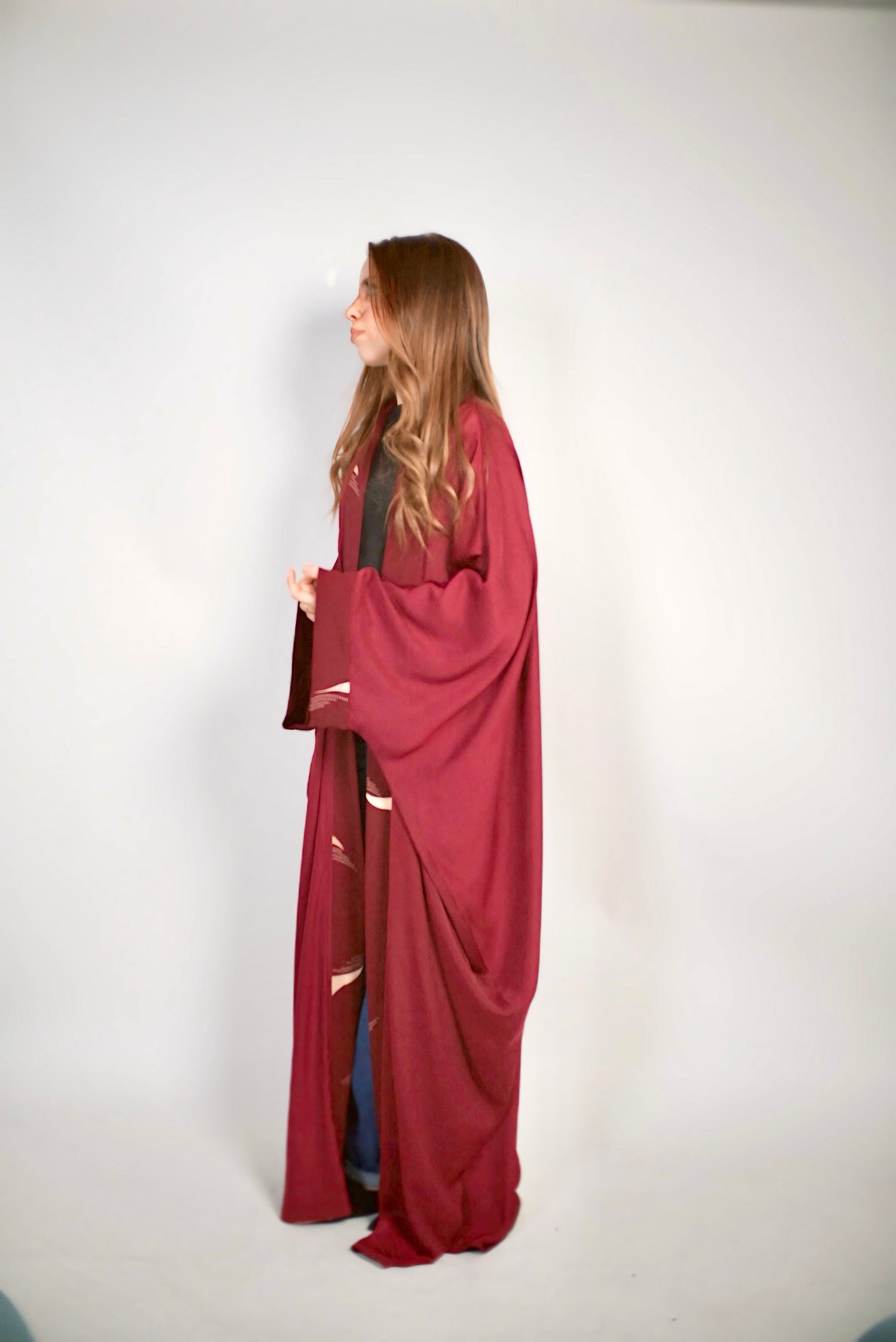 Kimono bordeau réversible