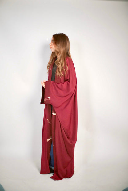 Kimono bordeau réversible