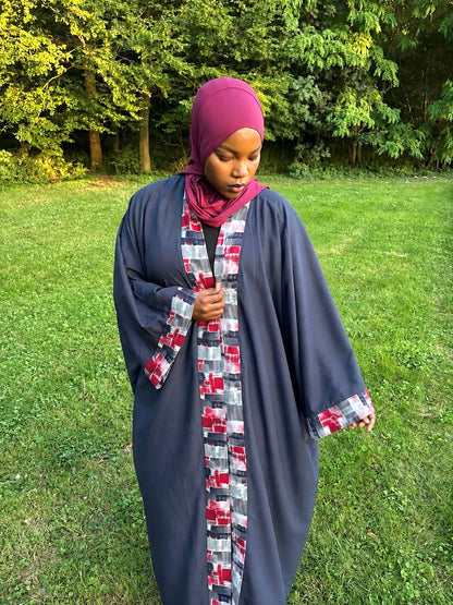 Kimono réversible imprimé pour femme voilée et musulmane