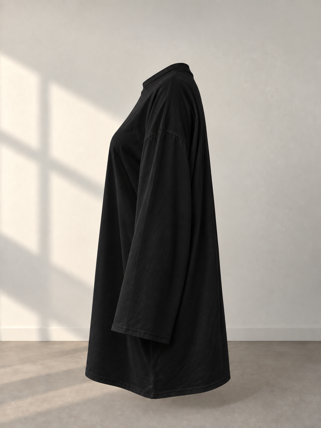 T- shirt oversize long noir