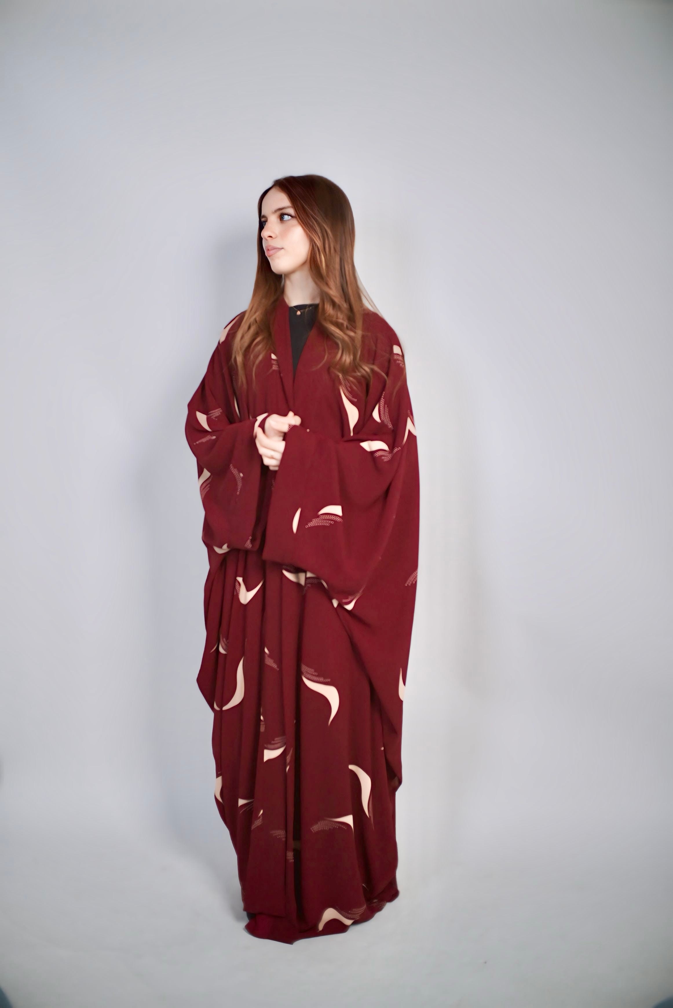 Kimono bordeau réversible