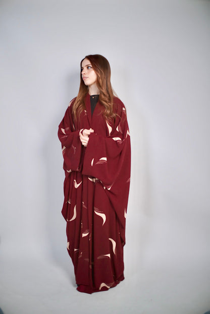 Kimono bordeau réversible
