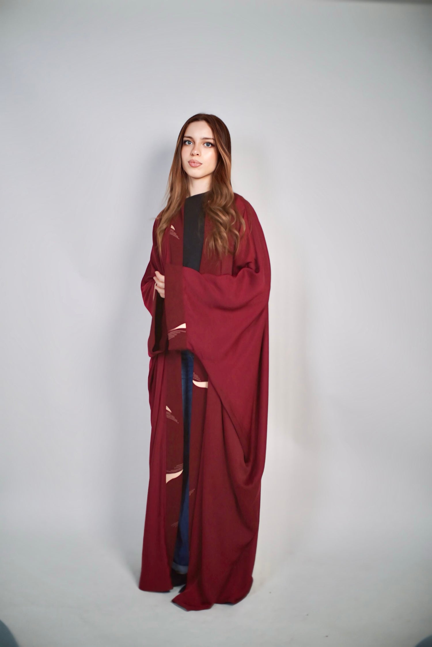 Kimono bordeau réversible