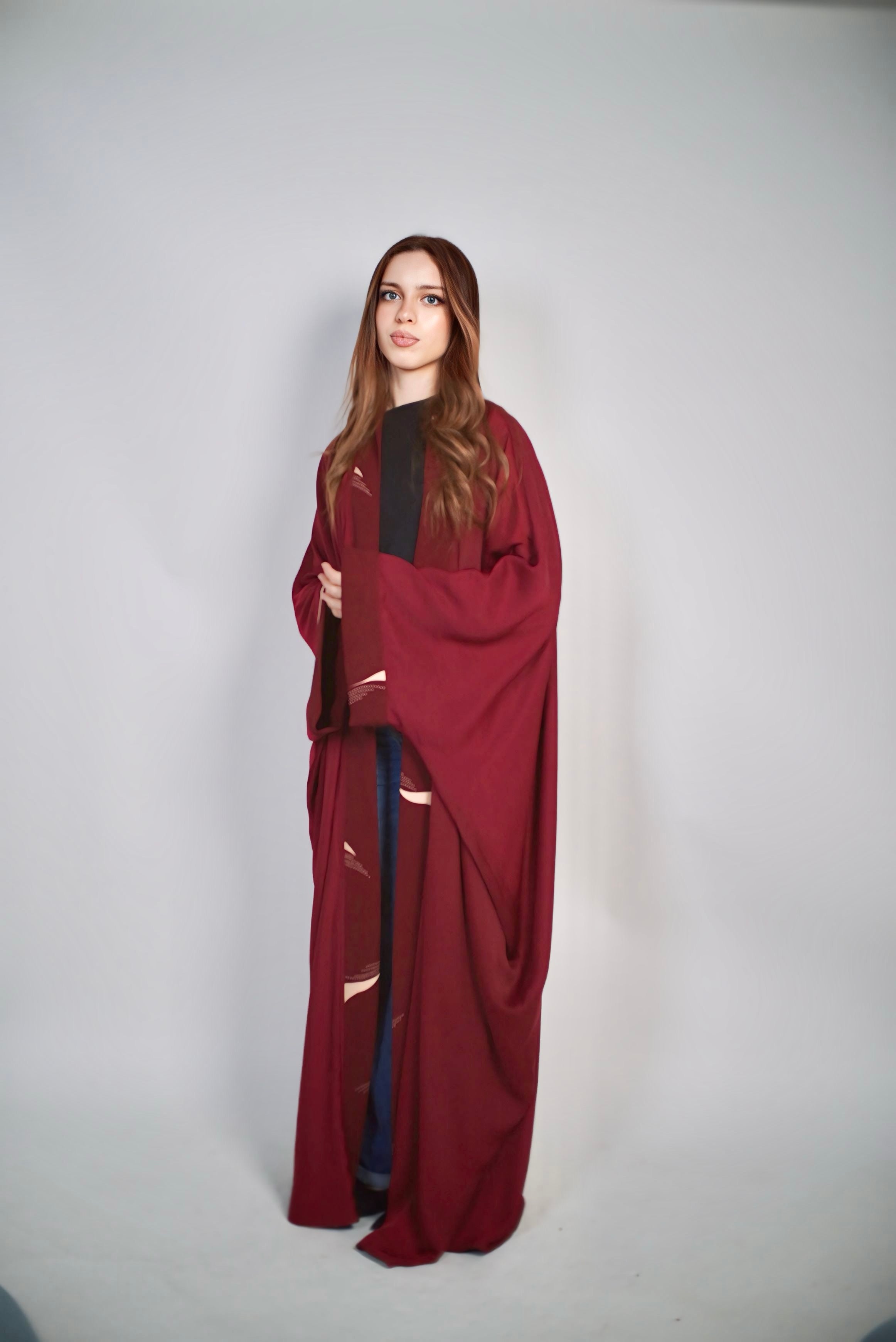 Kimono bordeau réversible