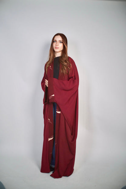 Kimono bordeau réversible