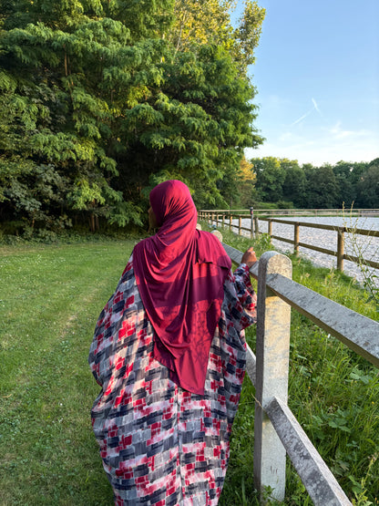 Kimono réversible imprimé pour femme voilée et musulmane