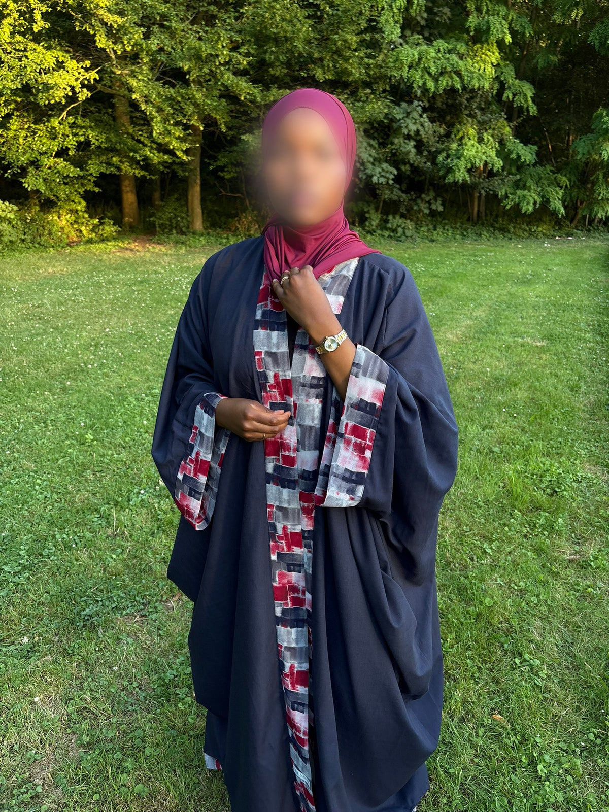 Kimono réversible imprimé pour femme voilée et musulmane