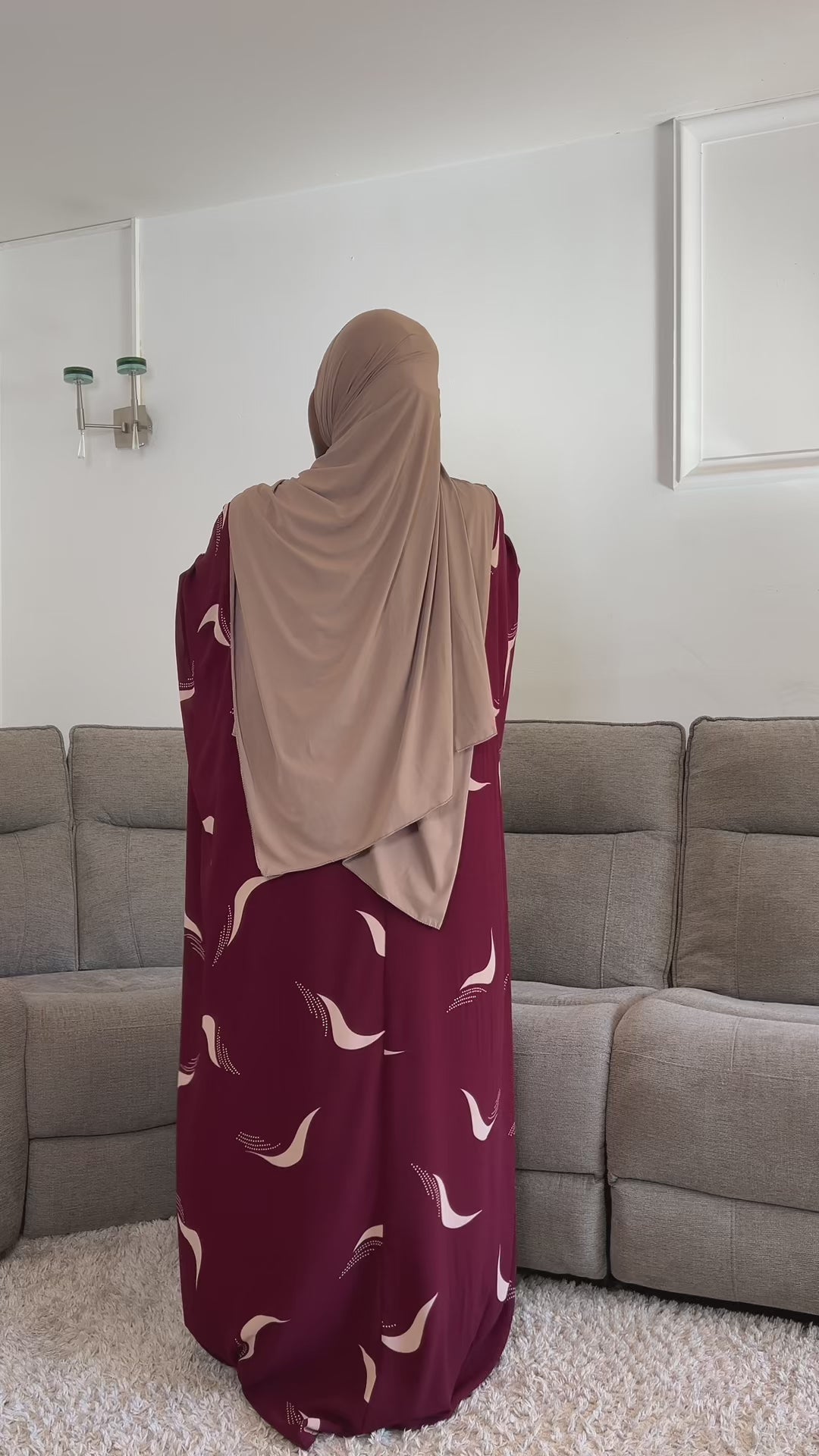 Kimono bordeau réversible